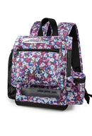 Floral print backpack for portable oxygen concentrator with adjustable straps and side pockets