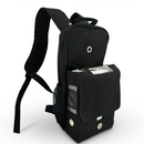 Black Inogen One G4 backpack with mesh side pocket and top handle for portable concentrator