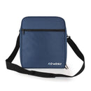 Navy blue shoulder carry bag with front zipper pocket and adjustable strap, 40 winkz logo.