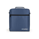 Blue portable carry bag with zipper pocket and handle, suitable for respiratory supplies
