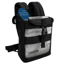 Black backpack with mesh front for Inogen One G4 portable oxygen concentrator