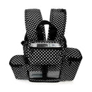 Black polka dot backpack for Inogen One G3 portable oxygen concentrator with side pockets