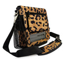 Leopard print carry bag with mesh pocket and adjustable strap for Inogen oxygen concentrator