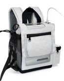O2TOTES OxyGo Next backpack in Gray canvas with zippered pockets and mesh panels