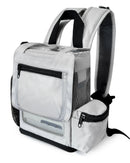 O2TOTES OxyGo Next backpack in Gray canvas with zippered pockets and mesh panels