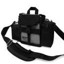 Black Inogen One carry bag with mesh panel, side pockets, and adjustable shoulder strap