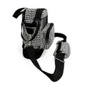 Houndstooth portable oxygen concentrator bag with padded shoulder strap and zippered pockets