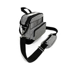 Houndstooth portable oxygen concentrator carry bag with adjustable strap and front pocket