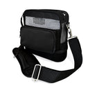 Black Inogen One G3 portable oxygen concentrator carry bag with mesh panel and padded strap