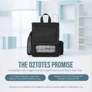 Black portable oxygen concentrator carry bag with mesh pocket, designed for Inogen One G5.