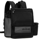Black Inogen One G3 backpack with mesh pockets and zippered compartments for portable oxygen.