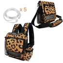 Leopard print oxygen concentrator backpacks and five nasal cannulas bundle