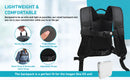O2TOTES OxyGo Next Lightweight black backpack with padded straps, ergonomic design, and adjustable chest and waist straps, designed to fit the Inogen One G5 portable oxygen concentrator.