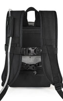 Black Inogen One backpack with padded straps, mesh panels, chest clip and tubing holder