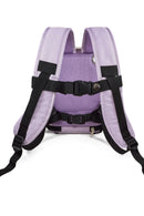 Purple Inogen backpack with padded straps and chest buckle for oxygen concentrator