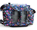Floral portable oxygen concentrator carry bag with mesh front and side pockets
