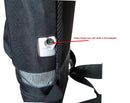 Black O2TOTES backpack with charging port access for portable oxygen concentrators