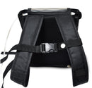 Black backpack straps with breathable mesh backing and chest buckle for oxygen concentrator bag