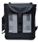 Black mesh portable oxygen concentrator carry bag with strap and front buckle, compatible with Inogen One G3.